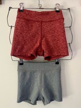 PLAY X by Rylee + Cru Girls Athletic Biker Shorts Lot of 2 Size 8-9Y Gray Red
